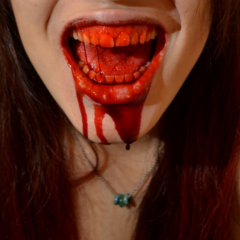 bloody mouth.